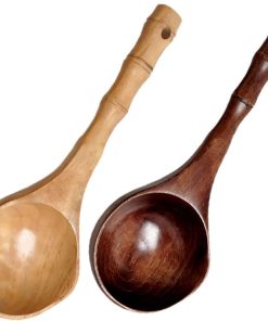 PRETYZOOM 2Pcs Wooden Utensils for Cooking and Bathing Handmade Water 
Scoop Spoon Elegant Design for Pouring Gardening and Tea Ceremony