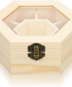 1pc Box Jewelry Box Mold Women Compartment Storage Wedding Chat Hexagonal 
Organizer Retro Small Organiser Handmade Unfinished Craft Boxes Vintage 
Home Decor Wooden